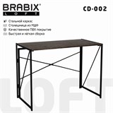 {{photo.Alt || photo.Description || 'Стол на металлокаркасе BRABIX "LOFT CD-002", 1000х500х750 мм, складной, цвет морёный дуб, 641212'}}