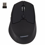 {{photo.Alt || photo.Description || 'Мышь беспроводная SONNEN V33, USB, 800/1200/1600 dpi, 6 кнопок, оптическая, черная, SOFT TOUCH, 513517'}}