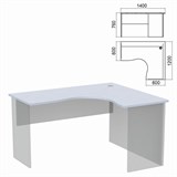 Стол компактный ЧАСТЬ 1 "Арго", 1400х1200х760 мм, правый, серый 641308