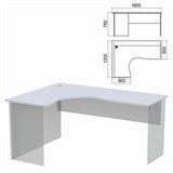 Стол компактный ЧАСТЬ 1 "Арго", 1600х1200х760 мм, левый, серый 641318