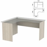 Стол компактный ЧАСТЬ 2 "Арго", 1400х1200х760 мм, левый, ясень шимо 641301