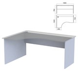 Стол эргономичный ЧАСТЬ 2 "Арго", 1600х1200х760 мм, левый/правый, серый 641354