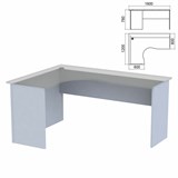 Стол компактный ЧАСТЬ 2 "Арго", 1600х1200х760 мм, левый, серый 641319