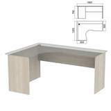 Стол компактный ЧАСТЬ 2 "Арго", 1600х1200х760 мм, левый, ясень шимо 641321