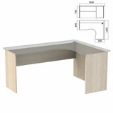 Стол компактный ЧАСТЬ 2 "Арго", 1600х1200х760 мм, правый, ясень шимо 641331
