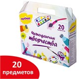 {{photo.Alt || photo.Description || 'Набор для творчества в подарочной коробке ЮНЛАНДИЯ "ЧЕМОДАНЧИК ТВОРЧЕСТВА" 20 предметов, 880124'}}