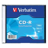 Диск CD-R VERBATIM, 700 Mb, 52х, Slim Case (1 штука) 510076