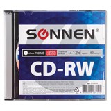 {{photo.Alt || photo.Description || 'Диск CD-RW SONNEN, 700 Mb, 4-12x, Slim Case (1 штука), 512579'}}