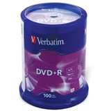Диски DVD+R (плюс) VERBATIM 4,7 Gb 16x Cake Box (упаковка на шпиле), КОМПЛЕКТ 100 шт., 43551 510259
