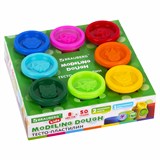 {{photo.Alt || photo.Description || 'Пластилин-тесто для лепки BRAUBERG KIDS, 8 цветов, 400 г, яркие классические цвета, крышки-штампики, 106720'}}