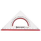 {{photo.Alt || photo.Description || 'Треугольник пластиковый, угол 45, 13 см, BRAUBERG "Crystal", с транспортиром, прозрачный, с выделенной шкалой, 210293'}}