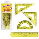 {{photo.Alt || photo.Description || 'Набор чертежный малый ЮНЛАНДИЯ "START 3D" (линейка 15 см, 2 треугольника, транспортир), прозрачный, желтый, 210741'}}