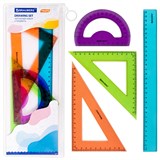 {{photo.Alt || photo.Description || 'Набор чертежный большой BRAUBERG "FRUITY" (линейка 30 см, 2 треугольника, транспортир), ассорти, пенал, 210772'}}