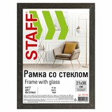 {{photo.Alt || photo.Description || 'Рамка 21х30 см со стеклом, багет 18 мм МДФ, STAFF "Grand", цвет венге, 391330'}}