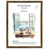 {{photo.Alt || photo.Description || 'Рамка 30х40 см небьющаяся, багет 20 мм пластик, BRAUBERG "HIT3", цвет темный орех с позолотой, 391384'}}