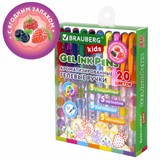 {{photo.Alt || photo.Description || 'Ручки гелевые с грипом АРОМАТИЗИРОВАННЫЕ, НАБОР 20 ЦВЕТОВ, "FRUITS", линия письма 0,5 мм, BRAUBERG KIDS, 143824'}}