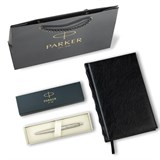 {{photo.Alt || photo.Description || 'Ручка шариковая PARKER "Jotter Core Stainless Steel CT", ежедневник А5 черный, пакет, 880891'}}