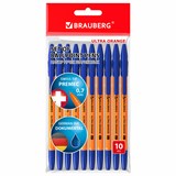 {{photo.Alt || photo.Description || 'Ручки шариковые BRAUBERG "ULTRA ORANGE", СИНИЕ, НАБОР 10 штук, корпус оранжевый, узел 0,7 мм, 143571'}}