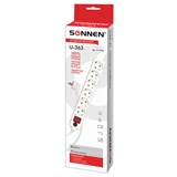 {{photo.Alt || photo.Description || 'Сетевой фильтр SONNEN U-363, 6 розеток, с заземлением, выключатель, 10 А, 3 м, белый, 511426'}}