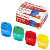 {{photo.Alt || photo.Description || 'Точилка BRAUBERG "Diamond Dual", 2 отверстия для чернографитных карандашей (в том числе утолщенных), с контейнером, ассорти, 226941'}}