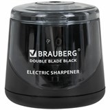 {{photo.Alt || photo.Description || 'Точилка электрическая BRAUBERG DOUBLE BLADE BLACK, двойное лезвие, питание от 2 батареек АА, 271336'}}