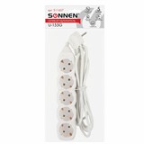 {{photo.Alt || photo.Description || 'Удлинитель сетевой SONNEN U-155G, 5 розеток, c заземлением, 10 А, 5 м, белый, 511437'}}