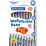 {{photo.Alt || photo.Description || 'Фломастеры двусторонние BRAUBERG "PREMIUM" "DUAL-TIP", 10 шт., 10 цветов, два наконечника, картонная коробка с европодвесом, 151946'}}