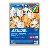 {{photo.Alt || photo.Description || 'Набор цветного картона и бумаги А4 50+50 л., 10 цветов (картон мелованный + бумага офсетная) в коробке, BRAUBERG, 116421'}}