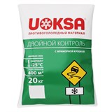 Реагент противогололёдный 20 кг UOKSA "Двойной Контроль", до -25°C, хлорид кальция + соли + мраморная крошка, 91833 607414