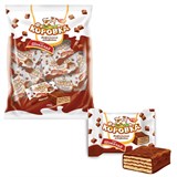 Конфеты шоколадные РОТ ФРОНТ "Коровка", вафельные с шоколадной начинкой, 250 г, пакет, РФ09756 620547