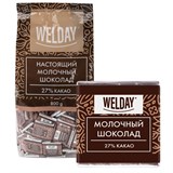{{photo.Alt || photo.Description || 'Шоколад порционный высшего качества WELDAY (ВЭЛДЭЙ) "Молочный 27%", 800 г (160 плиток по 5 г), пакет, 622406'}}