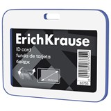Бейдж горизонтальный ERICH KRAUSE (85х54 мм), корпус белый с синим, 63755 239001
