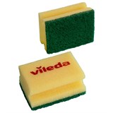Губки VILEDA PROFESSIONAL профильные "Средняя жесткость" КОМПЛЕКТ 10 шт., желтые, ЗЕЛЕНЫЙ абразив, 9,5х7х4,5 см, 125604 703628