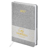 {{photo.Alt || photo.Description || 'Ежедневник датированный 2027, А5, 138x213 мм, BRAUBERG "Sparkle", под кожу, блестки, серебристый, 117967'}}