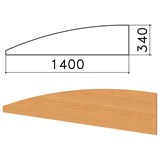 Экран-перегородка Монолит, 1400х16х340 мм, цвет бук (КОМПЛЕКТ С ФУРНИТУРОЙ) 980234