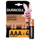 Батарейки КОМПЛЕКТ 4 шт., DURACELL Basic ОРИГИНАЛ, AAA (LR03, 24А), алкалиновые, мизинчиковые 450403 - фото 106166