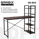 Стол на металлокаркасе BRABIX LOFT CD-005, 1200х520х1200 мм, 3 полки, цвет морёный дуб, 641221 641221 - фото 111626