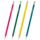Карандаш чернографитный BRAUBERG, 1 шт., Fluor, НВ, с ластиком, корпус неоновый ассорти, заточенный, 180613 180613