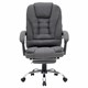 Кресло офисное CROMEX "Chill MS-005", с функцией вибромассажа, подножка, ткань, серое, 532959 532959