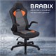 Кресло компьютерное BRABIX "Skill GM-005", откидные подлокотники, экокожа, черное/оранжевое, 532495 532495