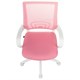 Кресло BRABIX "Fly MG-396W", с подлокотниками, пластик белый, сетка, розовое, 533008 533008