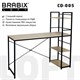 Стол на металлокаркасе BRABIX "LOFT CD-005",1200х520х1200 мм, 3 полки, цвет дуб натуральный, 641223 641223 - фото 158057