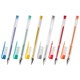 Ручки гелевые ПИФАГОР, НАБОР 6 ЦВЕТОВ, БЛЕСТКИ, корпус прозрачный, узел 0,7 мм, линия письма 0,5 мм, 142796 142796