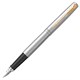 Набор PARKER "Jotter Stainless Steel GT": шариковая ручка синяя и перьевая ручка, 2093257 143360