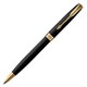 Ручка шариковая PARKER "Sonnet Core Matt Black GT", черный матовый лак, позолота, черная, 1931519 142359