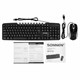 Набор проводной SONNEN KB-S110, USB, клавиатура 113 клавиш, мышь 3 кнопки, 1000 dpi, черный/серебристый, 513854 513854