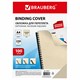 Обложки картонные для переплета, А4, КОМПЛЕКТ 100 шт., тиснение под кожу, 230 г/м2, слоновая кость, BRAUBERG, 530947 530947
