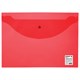 Папка-конверт с кнопкой STAFF, А4, до 100 листов, прозрачная, красная, 0,12 мм, 225172 225172