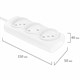Удлинитель Р16-010, 3 розетки без заземления, 3 м, 2х0, 75 мм, 1300 Вт, белый, 563 512613