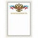 Грамота "Благодарность", А4, мелованный картон, конгрев, тиснение фольгой, бежевая рамка, BRAUBERG, 128346 128346 - фото 260560